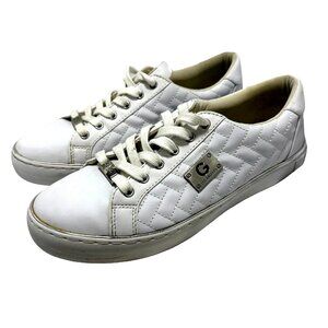 Guess GGGretchy White Quilted Sneakers Quiet Luxury Y2K Clean Girl Aesthetic 9.5